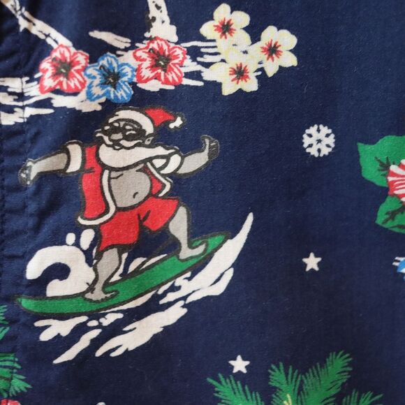 Free Planet Blue and Green Casual Button Down Shirts with Tropical Prints - Picture 5 of 14